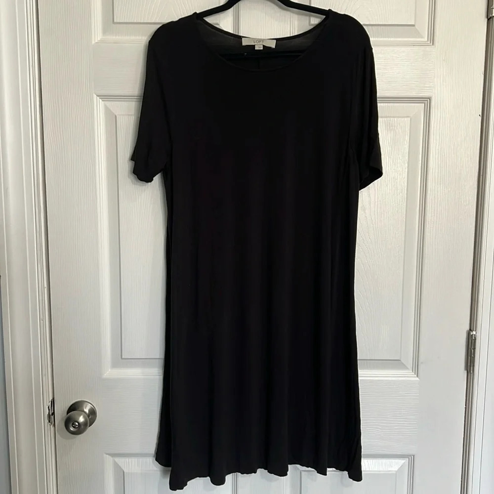 Loft women’s black dress. Size large.